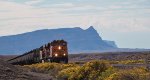 BNSF 5916 leads a tank train westbound over the former D&RGW main line through the Rockies